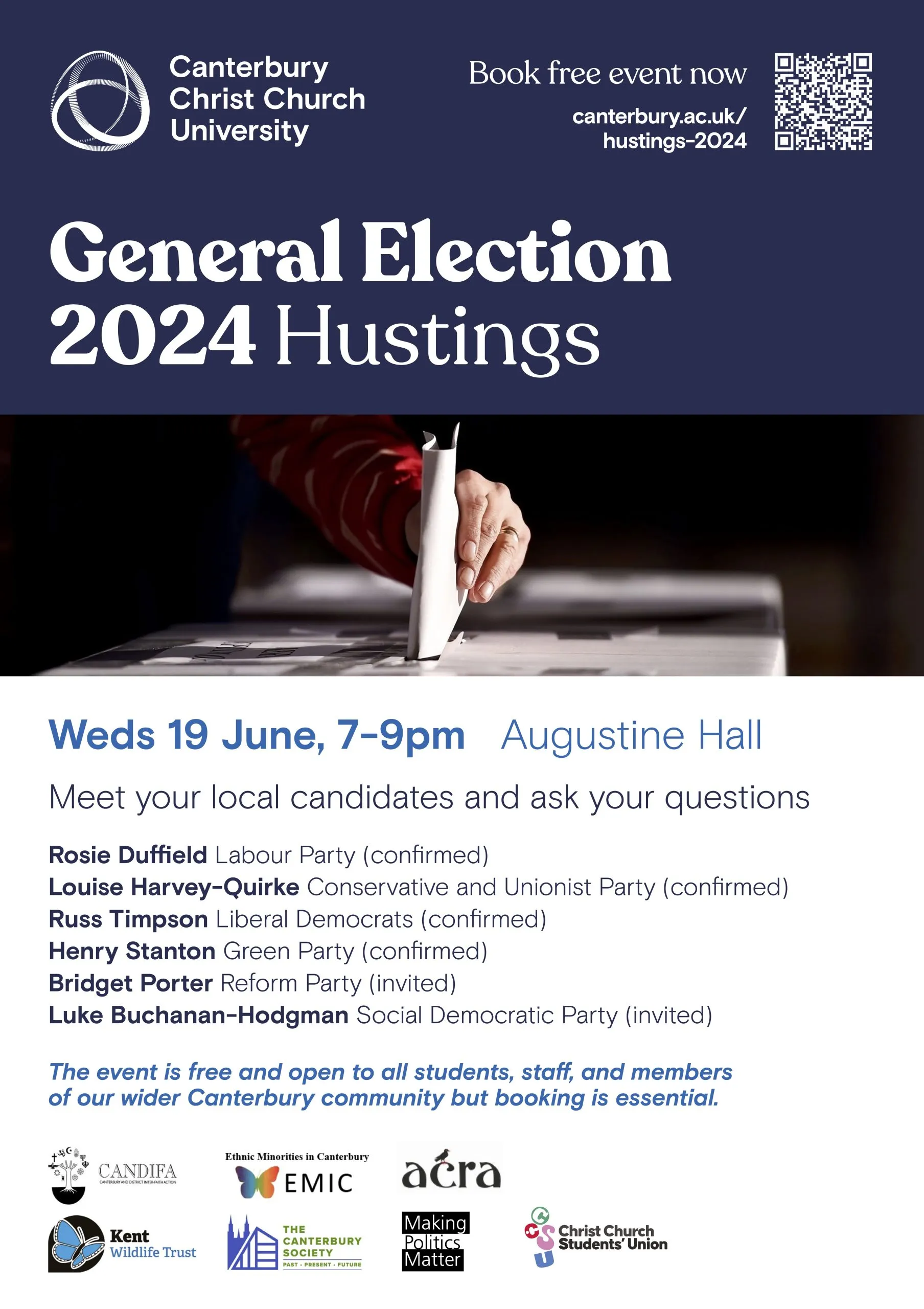 Canterbury Hustings – FREE event